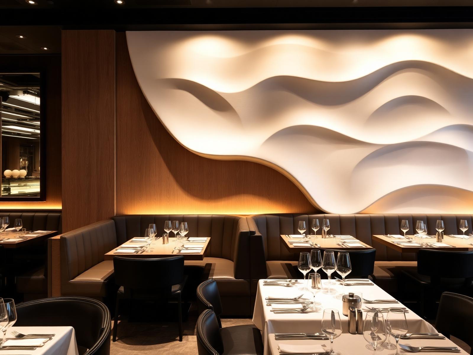 Wave banquette, fine dining